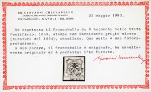 1854 - 8 baj bianco, stampa con ... 