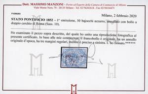 1852 - 50 baj azzurro (10), usato ... 