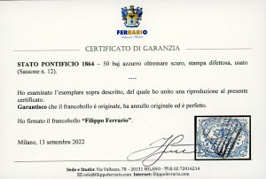 1864 - 50 baj azzurro oltremare ... 