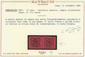 1867 - 10 cent. vermiglio arancio ... 