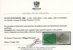 1868 - 3 cent. grigio, 2 cent. ... 