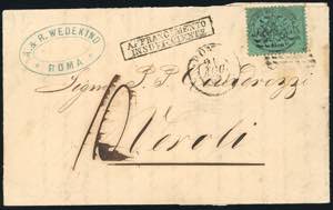 1869 - 5 cent. azzurro verdastro (25b), ... 