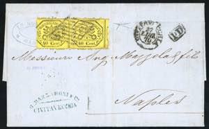 1870 - 40 cent. giallo limone (29), coppia ... 