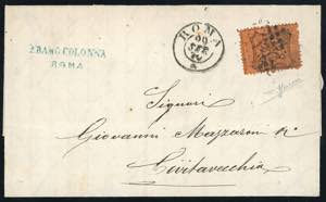 1870 - 10 cent. (26c), perfetto, su lettera ... 