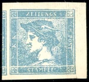 1851 - 3 cent. azzurro grigio Mercurio I ... 