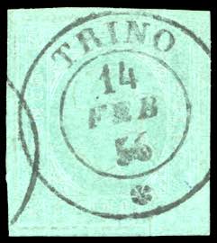1853 - 5 cent. verde (4), perfetto ... 