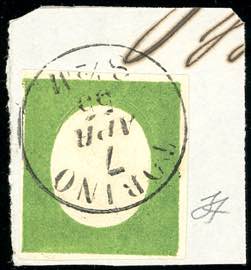 1854 - 5 cent. verde giallo (7), perfetto, ... 