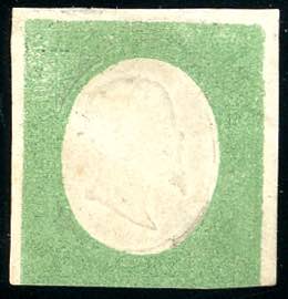 1854 - 5 cent. verde (7d), tre ... 