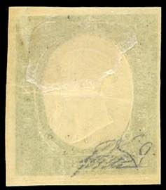 1854 - 5 cent. verde oliva scuro, ... 