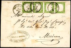 1860 - 5 cent. verde oliva grigiastro chiaro ... 