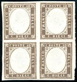 1859 - 10 cent. bruno grigiastro (14A), ... 