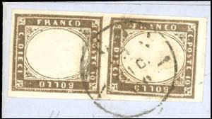 1860 - 10 cent. bruno olivastro ... 
