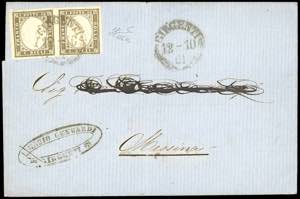 1861 - 10 cent. grigio olivastro scuro ... 