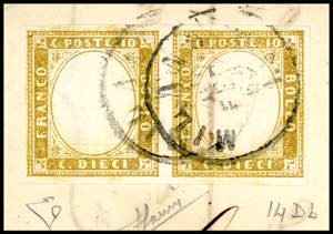 1862 - 10 cent. oliva chiaro ... 