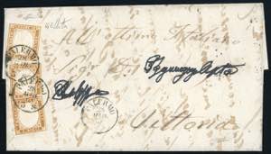 1863 - 10 cent. bistro /14E), tre esemplari, ... 