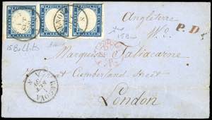 1859 - 20 cent. cobalto oltremare (15Ba), ... 