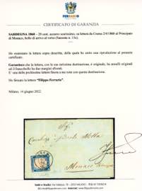 1860 - 20 cent. azzurro scurissimo ... 