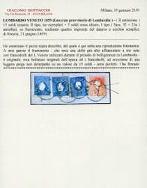 1859 - 15 soldi azzurro, II tipo, ... 