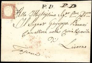 1857 - 40 cent. vermiglio tenue (16), ben ... 