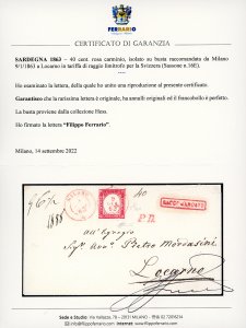 1863 - 40 cent. rosa carminio ... 