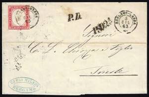 1863 - 40 cent. rosa carminio (16E), ... 