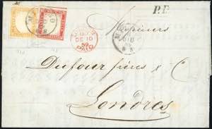 1859 - 80 cent. giallo ocra pallido, 40 ... 