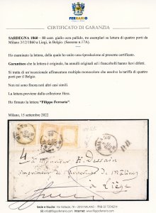 1860 - 80 cent, giallo ocra ... 