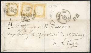 1860 - 80 cent, giallo ocra pallido (17A), ... 