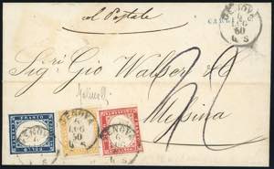 1860 - 80 cent. giallo arancio chiaro, ... 