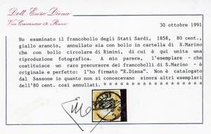 1863 - 80 cent. giallo (Sardegna ... 