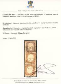 1863 - 3 lire rame, 10 cent. ... 