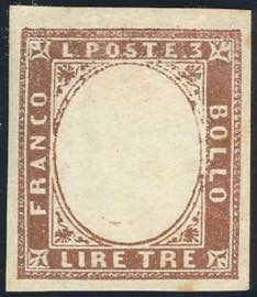1861 - 3 lire rame vivo (18A), senza ... 