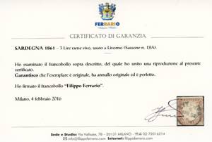 1861 - 3 lire rame vivo (18A), ... 