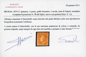 1859 - 1/2 grano giallo brunastro, ... 