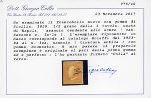 1859 - 1/2 grano arancio tendente ... 