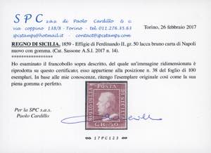 1859 - 50 grana lacca bruno (14), ... 