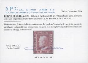 1859 - 50 cent. lacca bruno (14), ... 