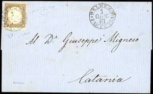 1861 - 10 cent. bruno tenue IV emissione di ... 