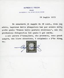 PROVE 1860 - 20 cent. rosa con ... 