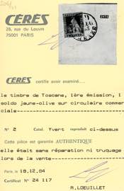 1853 - 1 soldo giallo oro su ... 