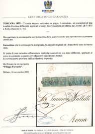 1855 - 2 crazie azzurro verdastro ... 