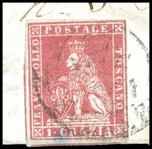 1854 - 4 crazie verde su grigio, ... 