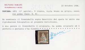 1851 - 9 crazie viola bruno e ... 