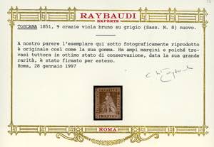 1851 - 9 crazie viola bruno e ... 