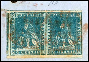 1859 - 2 crazie azzurro, II ... 