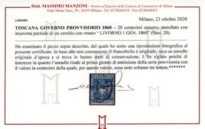 1860 - 20 cent. azzurro (20), due ... 