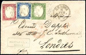 1863 - 15 cent. azzurro (11), in ... 
