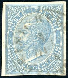 1863 - 15 cent. De La Rue, non dentellato ... 