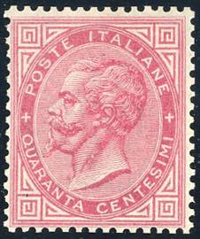 1866 - 40 cent. rosso carminio, De ... 