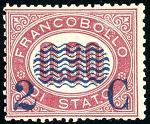1878 - 2 cent. su 0,30 lire Servizio ... 